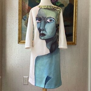 Wearable Art Face Print Dress